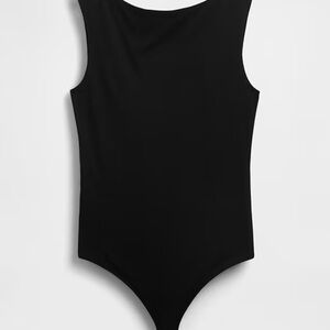 GAP Closeknit Jersey Boatneck Black Bodysuit